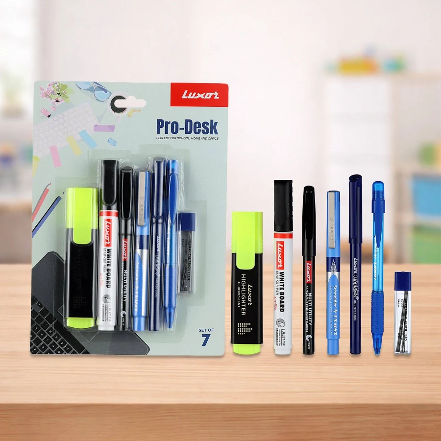 Luxor Pro-Desk Set of 7 Assorted Combo Pen