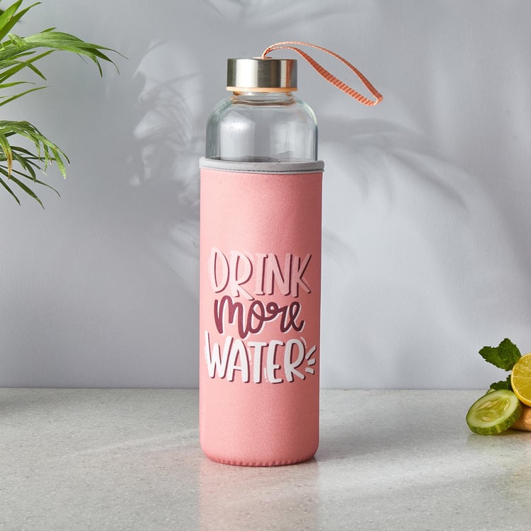 Pacific Favola Glass Water Bottle with Pouch 600ml