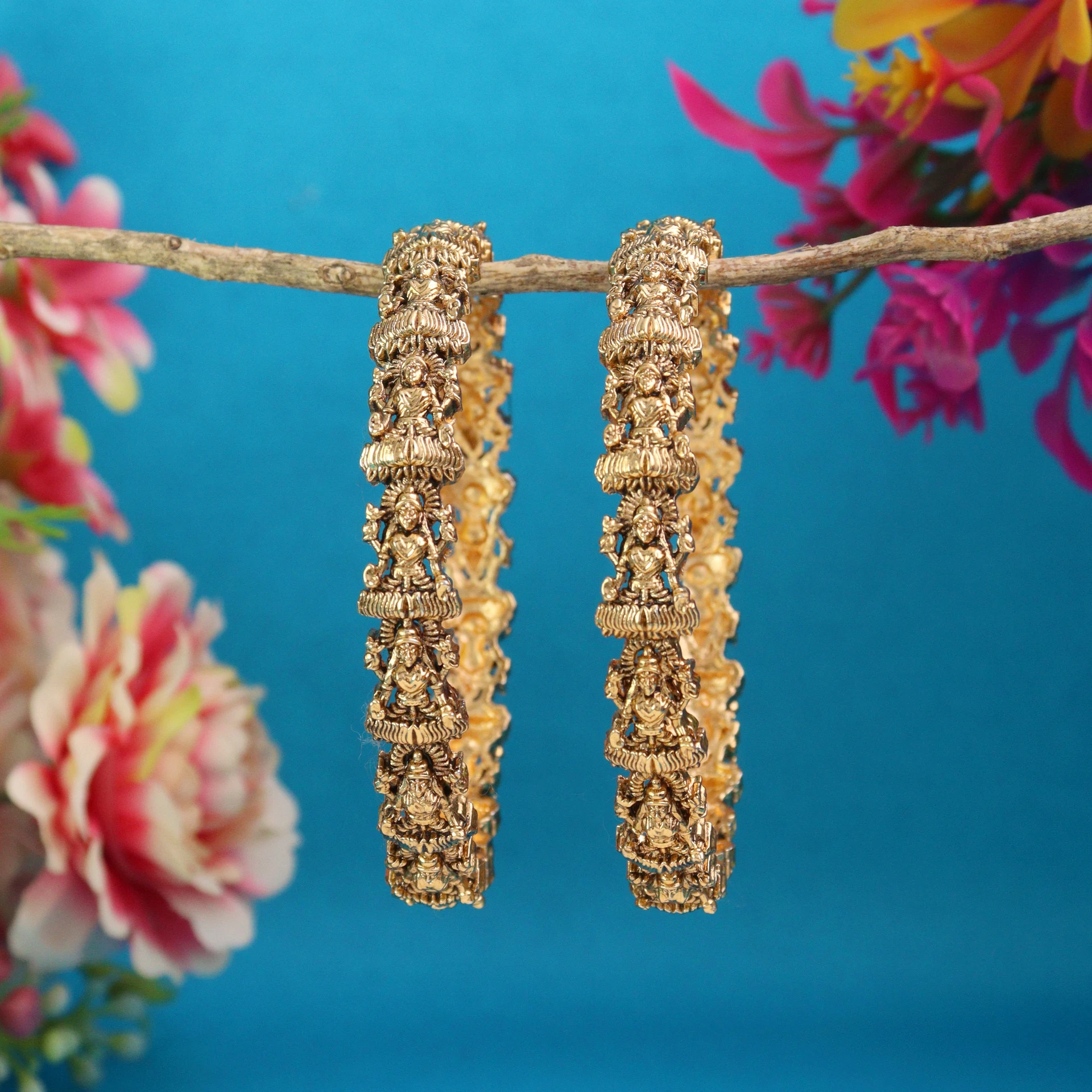 CUTE GOLD Copper Gold-plated Bangle Set
