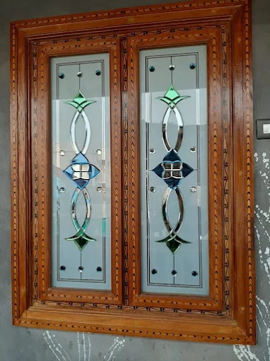 double-panel decorative wooden Door