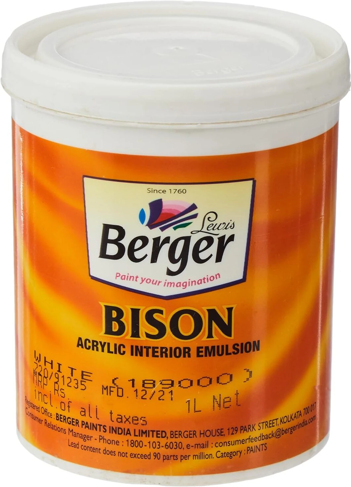 Berger Bison Emulsion Interior Paint-1 Ltr