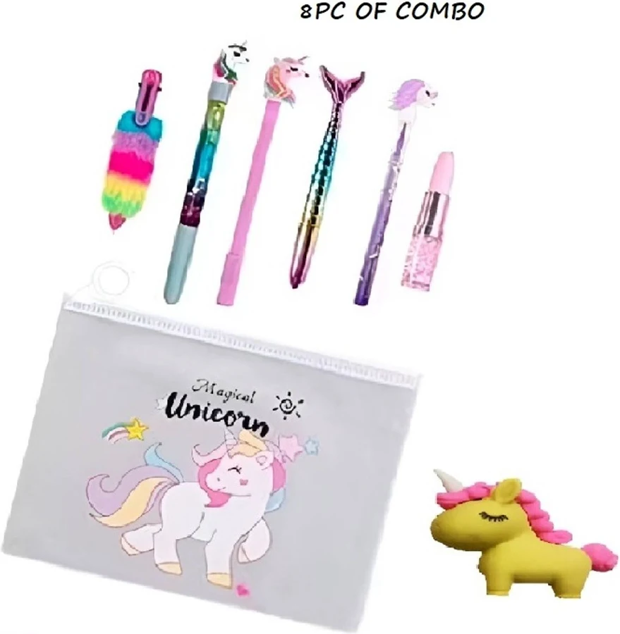 Eclet 8-item Stationery Combo Set In Transparent Pouch