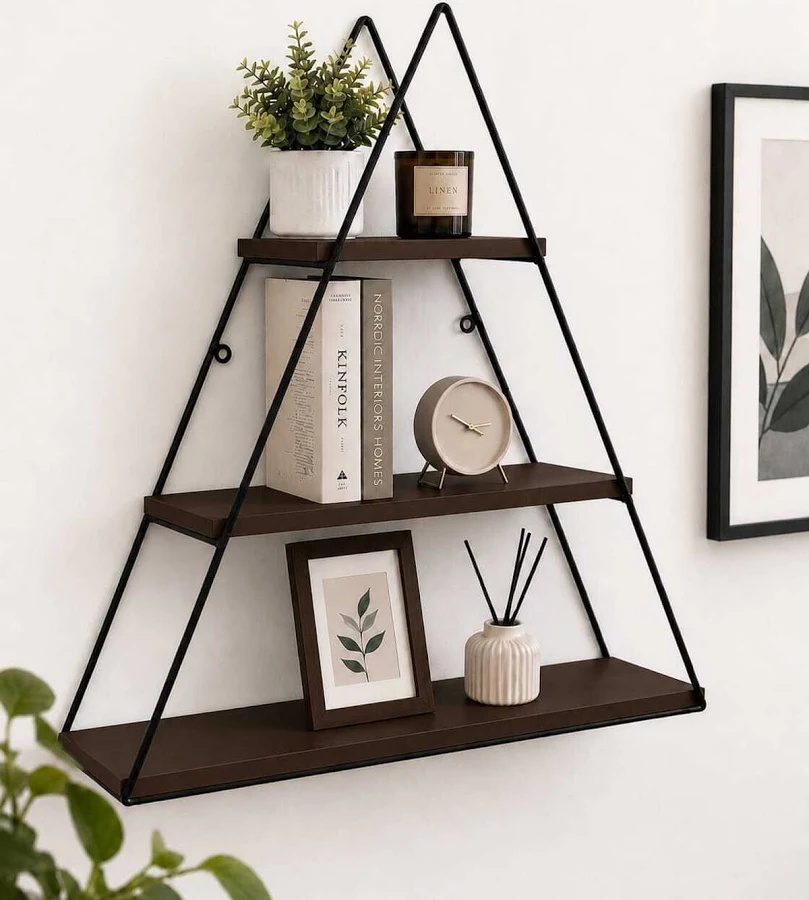 Centurylivings Triangle Floating Wall Shelf 3 Tier