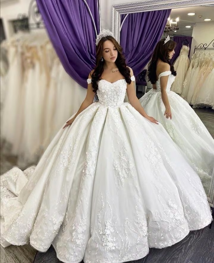 Bridal Princess Wedding Ball Gown (White)