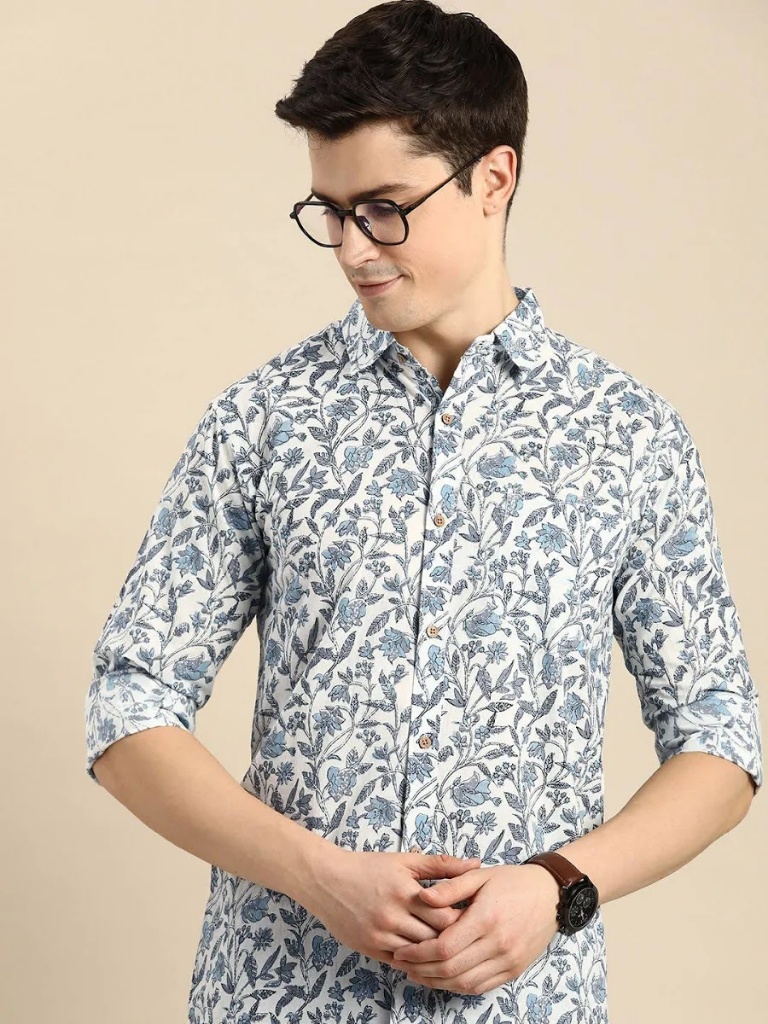 Anouk Men’s Relaxed Floral Printed Casual Shirt