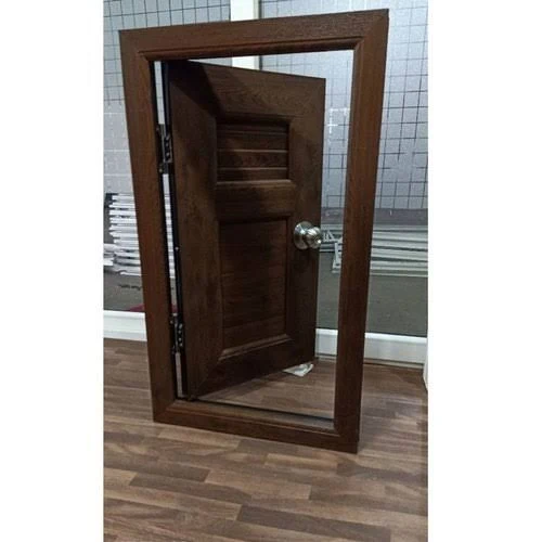 Brown Upvc Casement Entry Doors Swing Type Fine Finish 5-7 Feet