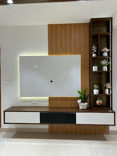 modern wall-mounted TV entertainment unit