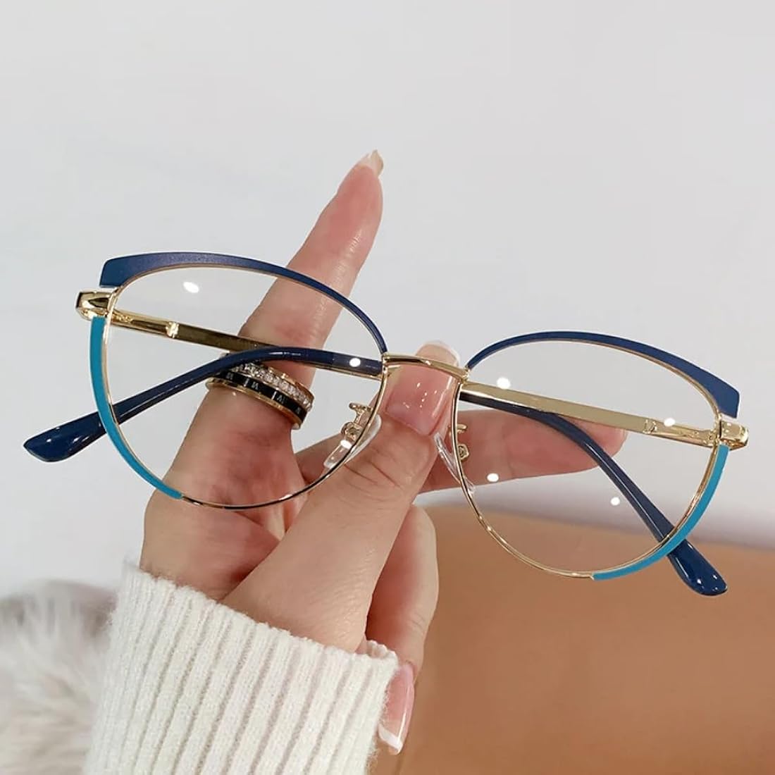 Stainless Steel Frame Cat Eye Reading Glasses