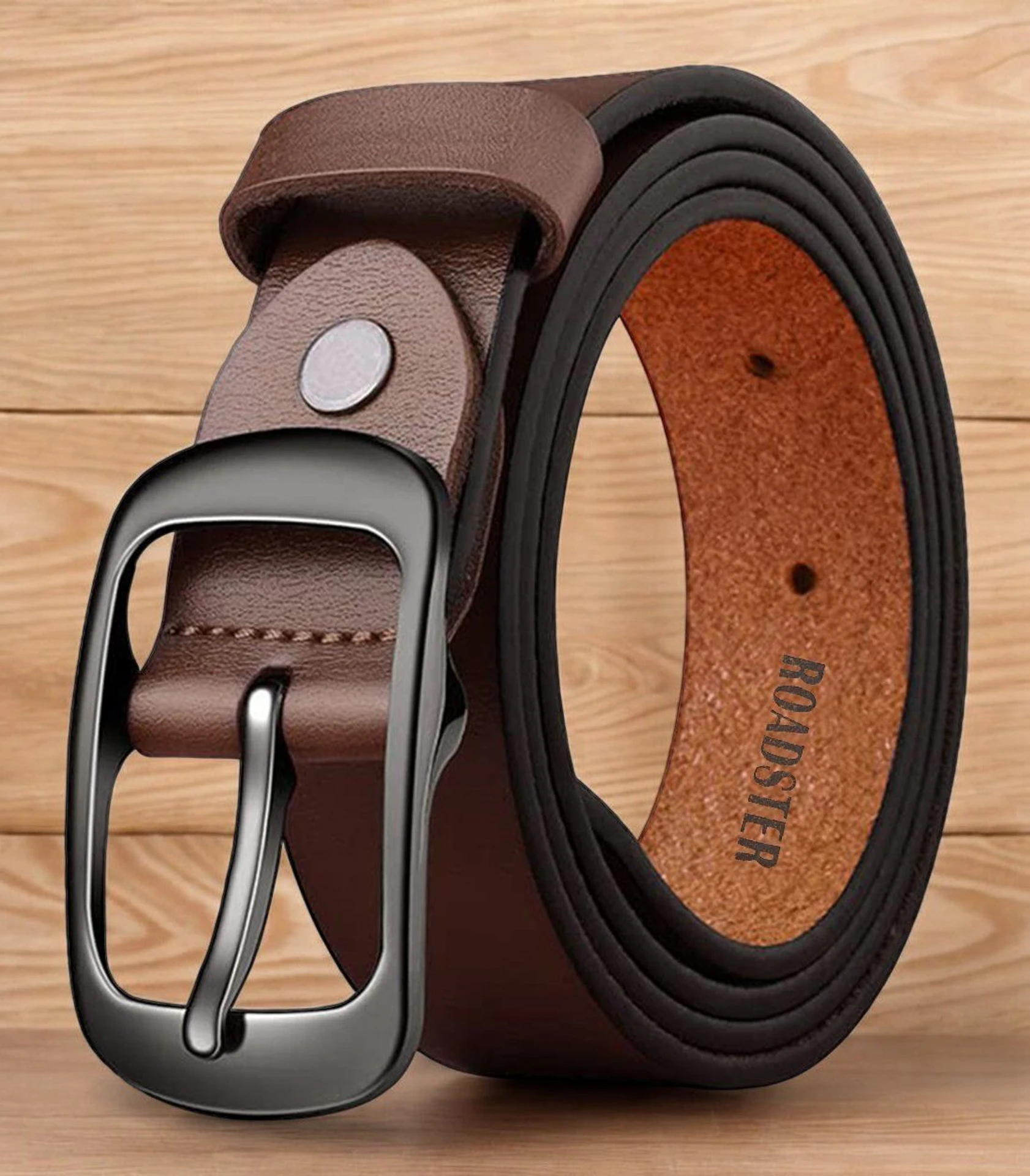 Party Brown Genuine Leather Belt