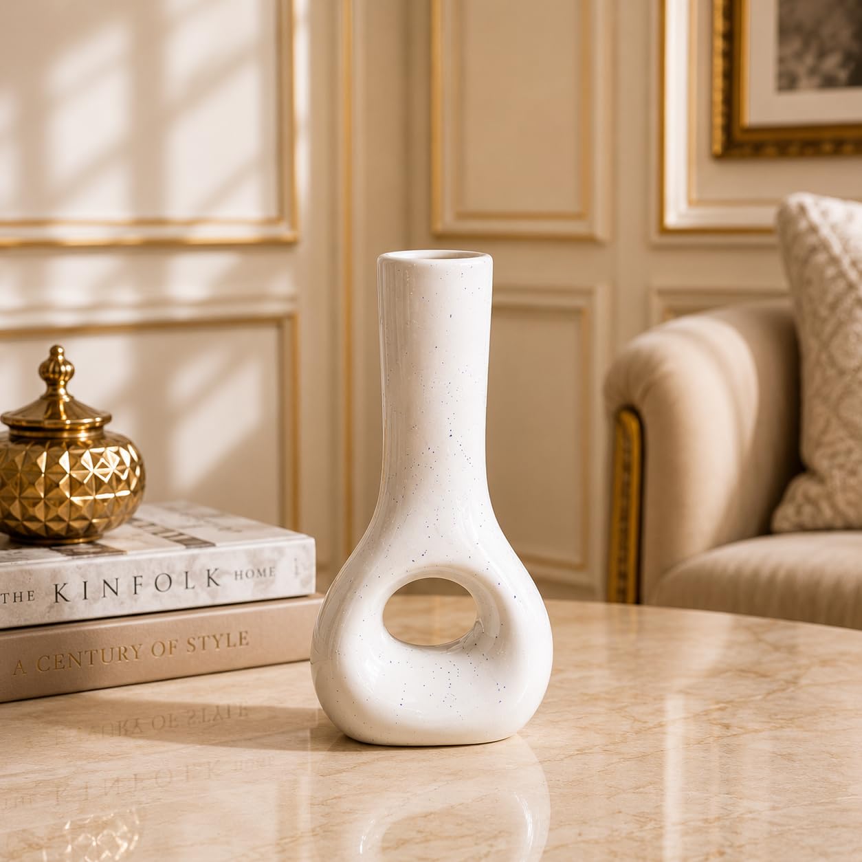 Modern Abstract Hollow Ceramic Vase