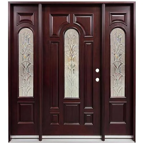 Exterior Wood Doors 18″x36″x18″x80- Left Hand, Mahogany Solid Wood Prehung Front Door
