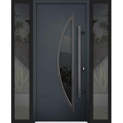 Front Exterior Prehung Steel Door 60 (36″ Door with 2×12 Side