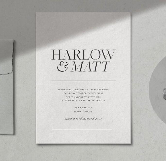 Minimalist Wedding Invitation Card