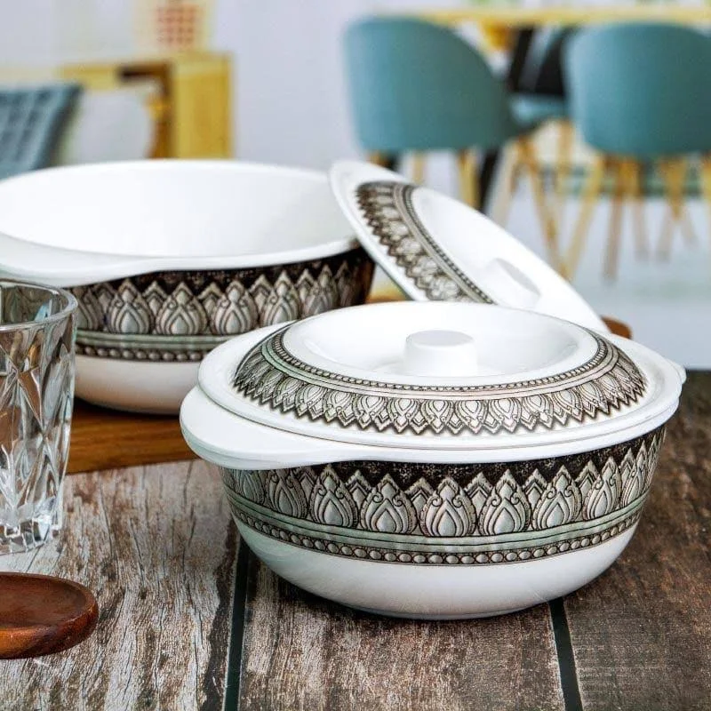 Regan Melamine Casserole (1250 mL Each) – Set of Two – Black & White