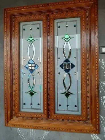 double-panel decorative wooden Door