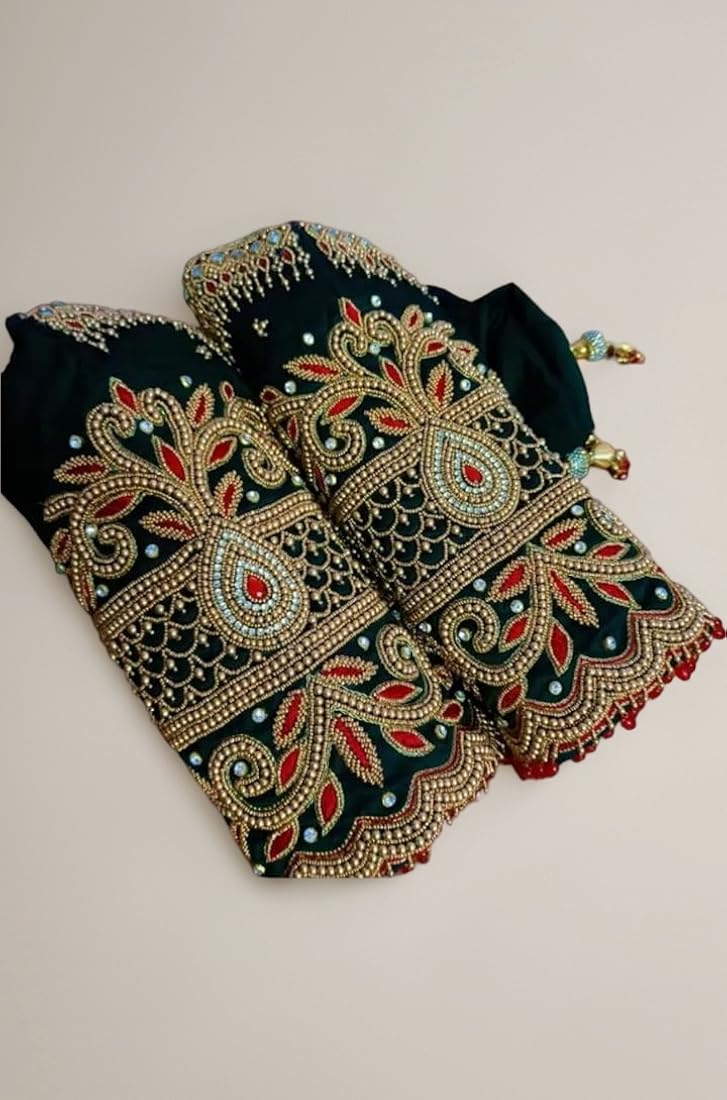 Buy Bridal maggam Work Blouse Bottle Green