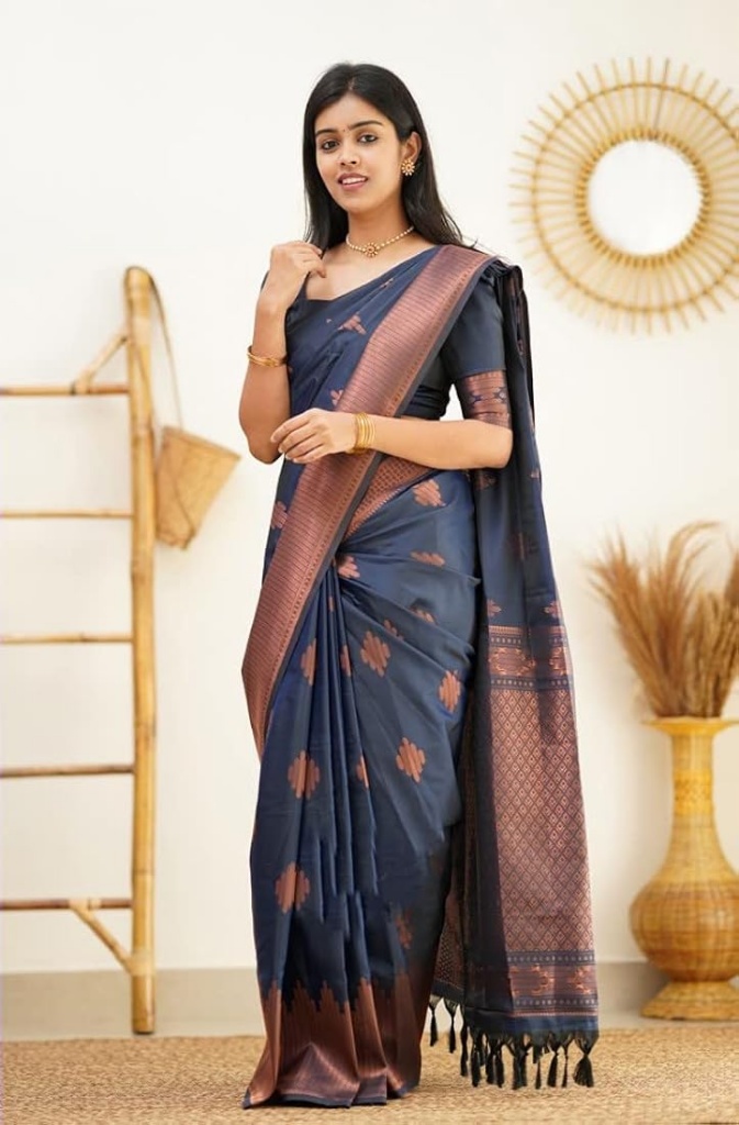 Avantika Fashion Women’s Kanjivaram Soft Pure Silk Saree With Blouse Piece