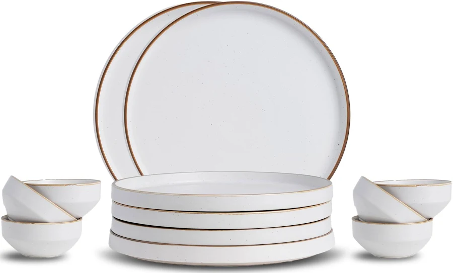 Shay 12 Pcs Matte White Ceramic Dinner Set