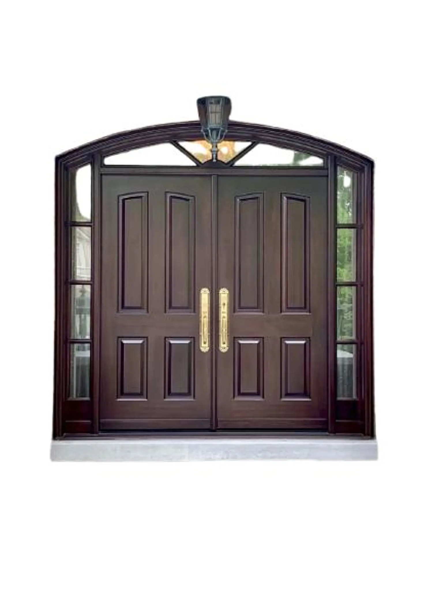 Custom Hand Made Double Entrance Exterior Door Solid Wood