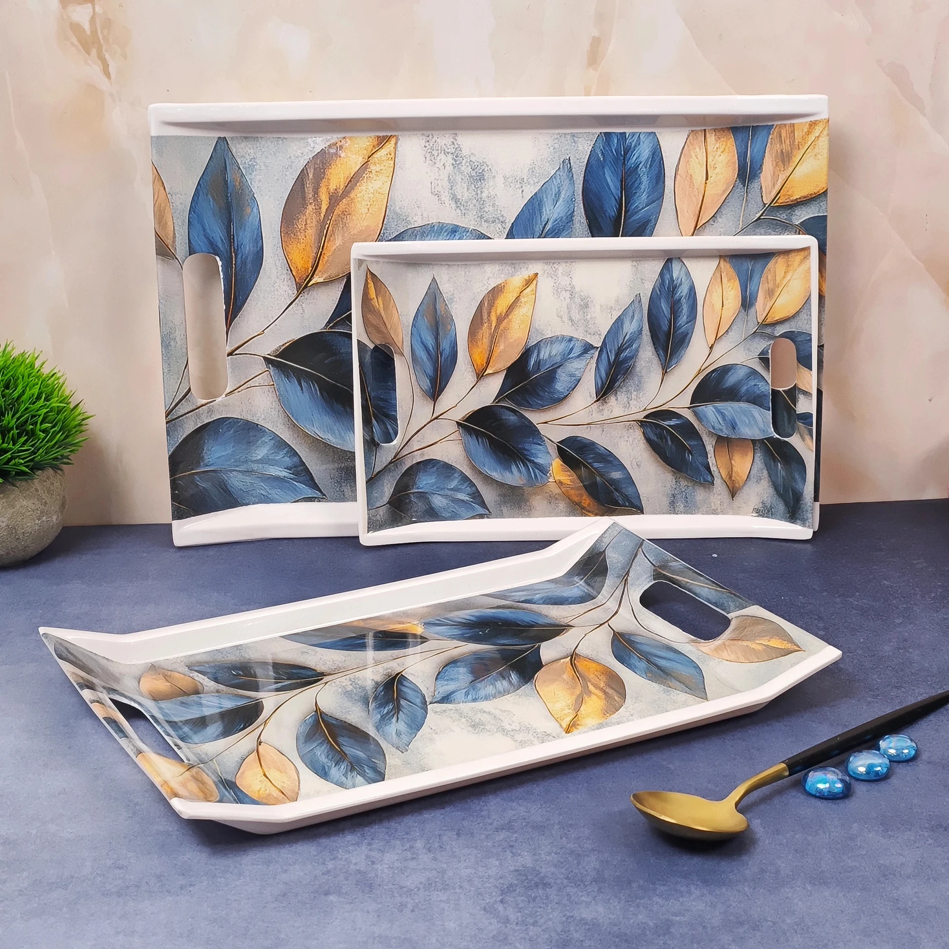 UPC Melamine Serving Tray, Set of 3