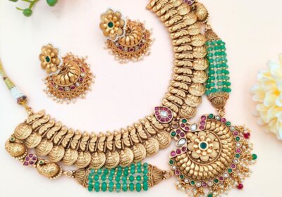Antique-Finish-Coin-Bridal-Necklace-With-Kemp-Stones-01