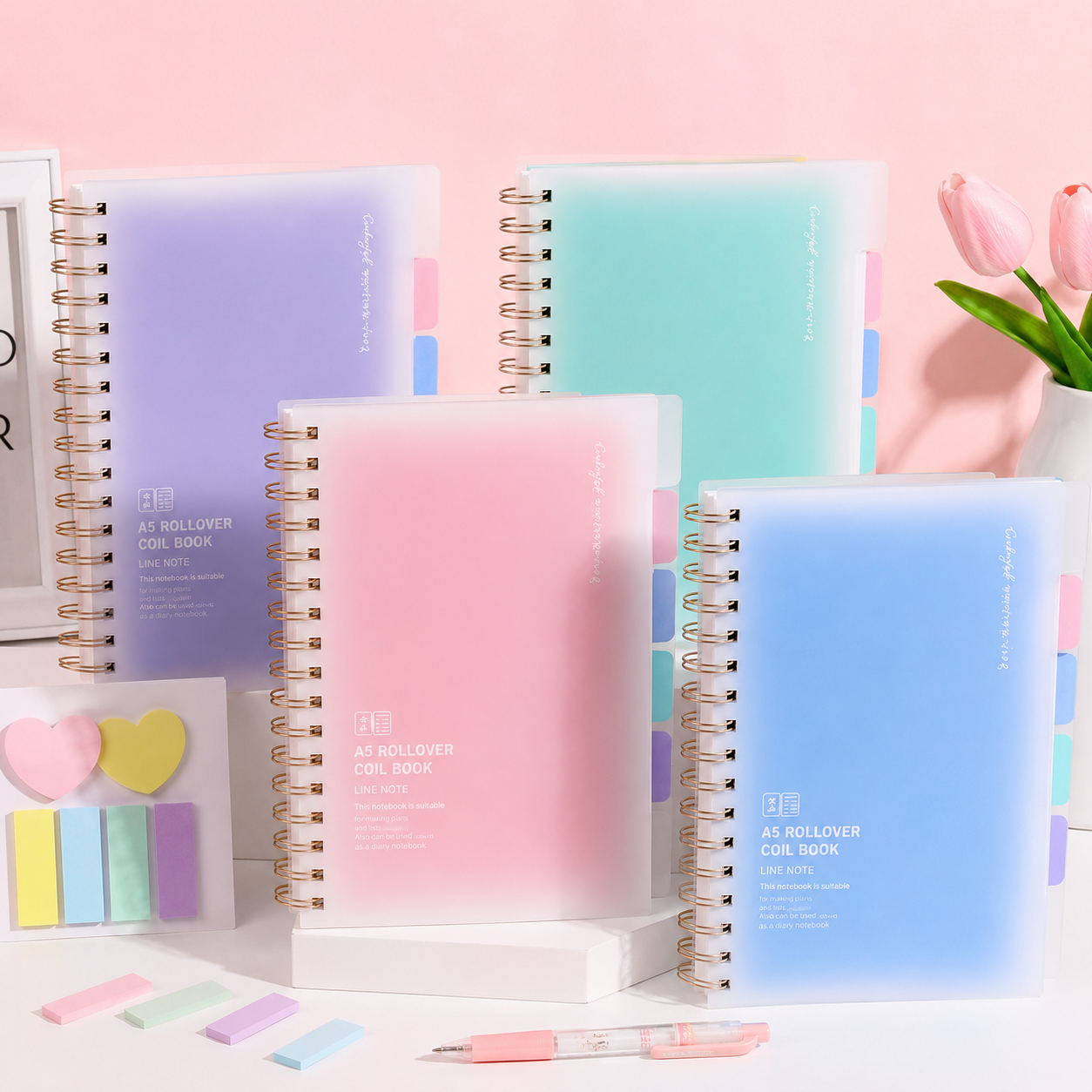 AROSHNAY Aesthetic Spiral Notebook Set