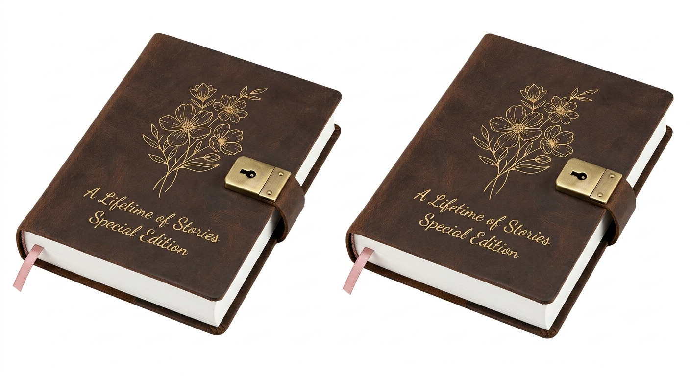 Personalized Leather NoteBook / Diary with Metal Lock