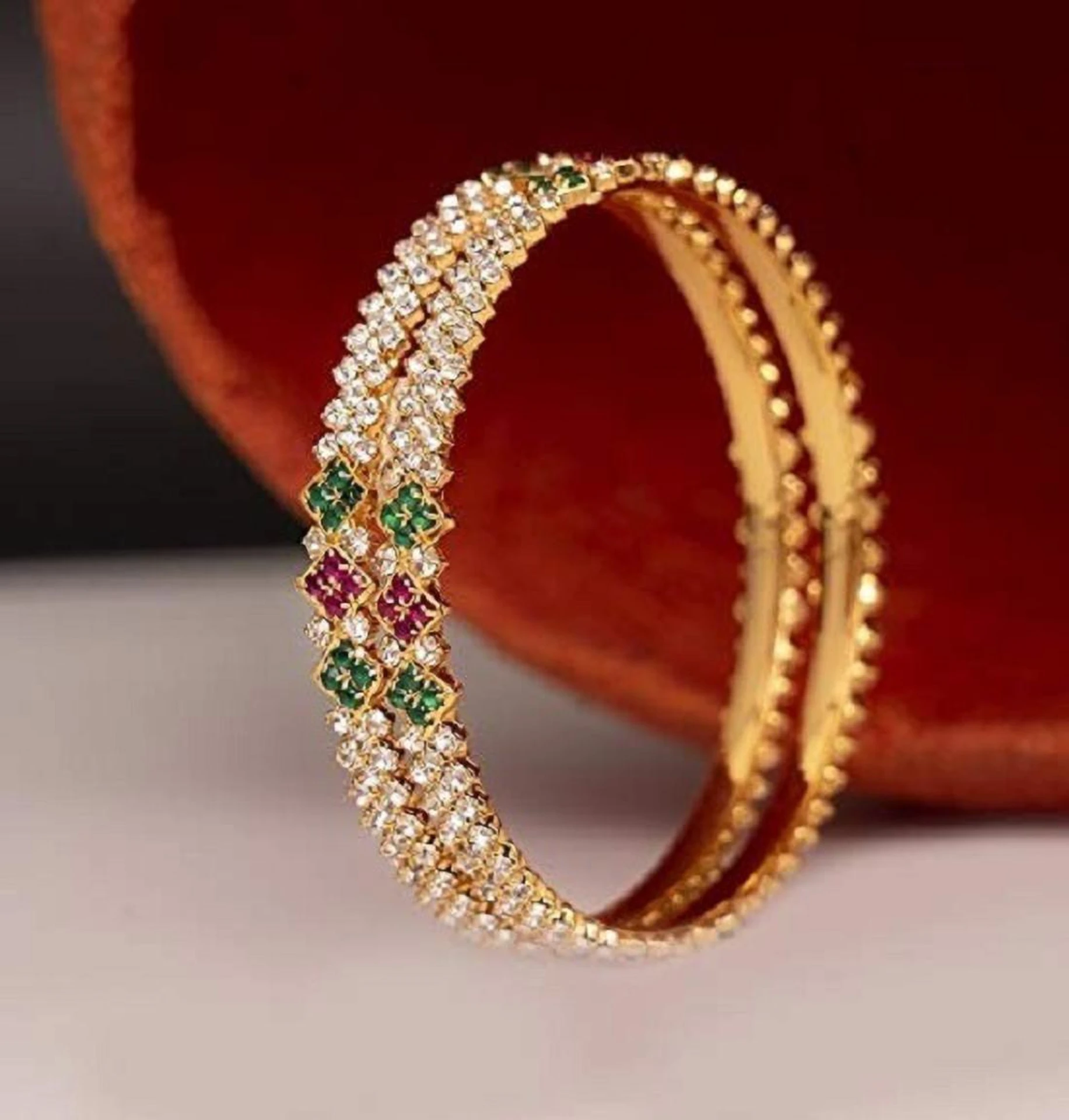GOLD Copper Gold-plated Bangle Set