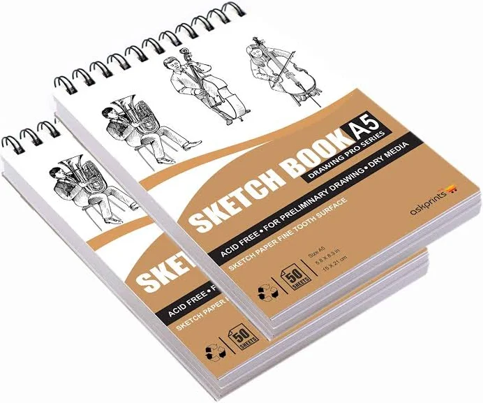Askprints 50 Sheet A5 Sketchbook Set