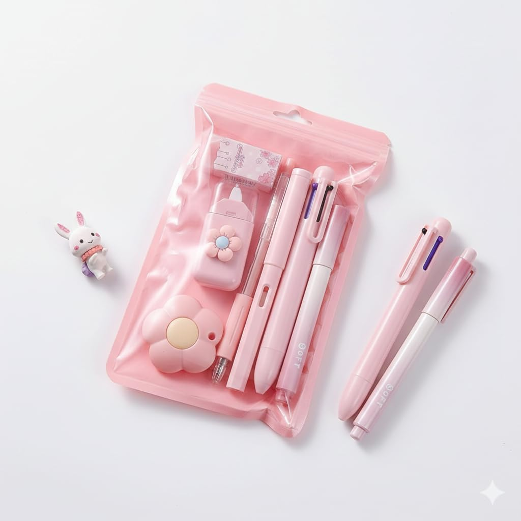 7 Piece Cute Stationery Kit, Complete School