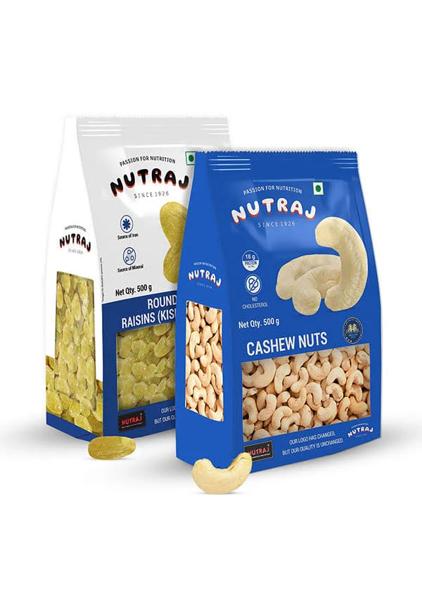 Dry Fruit Combo Pack Raisins 500g & Cashew 500g