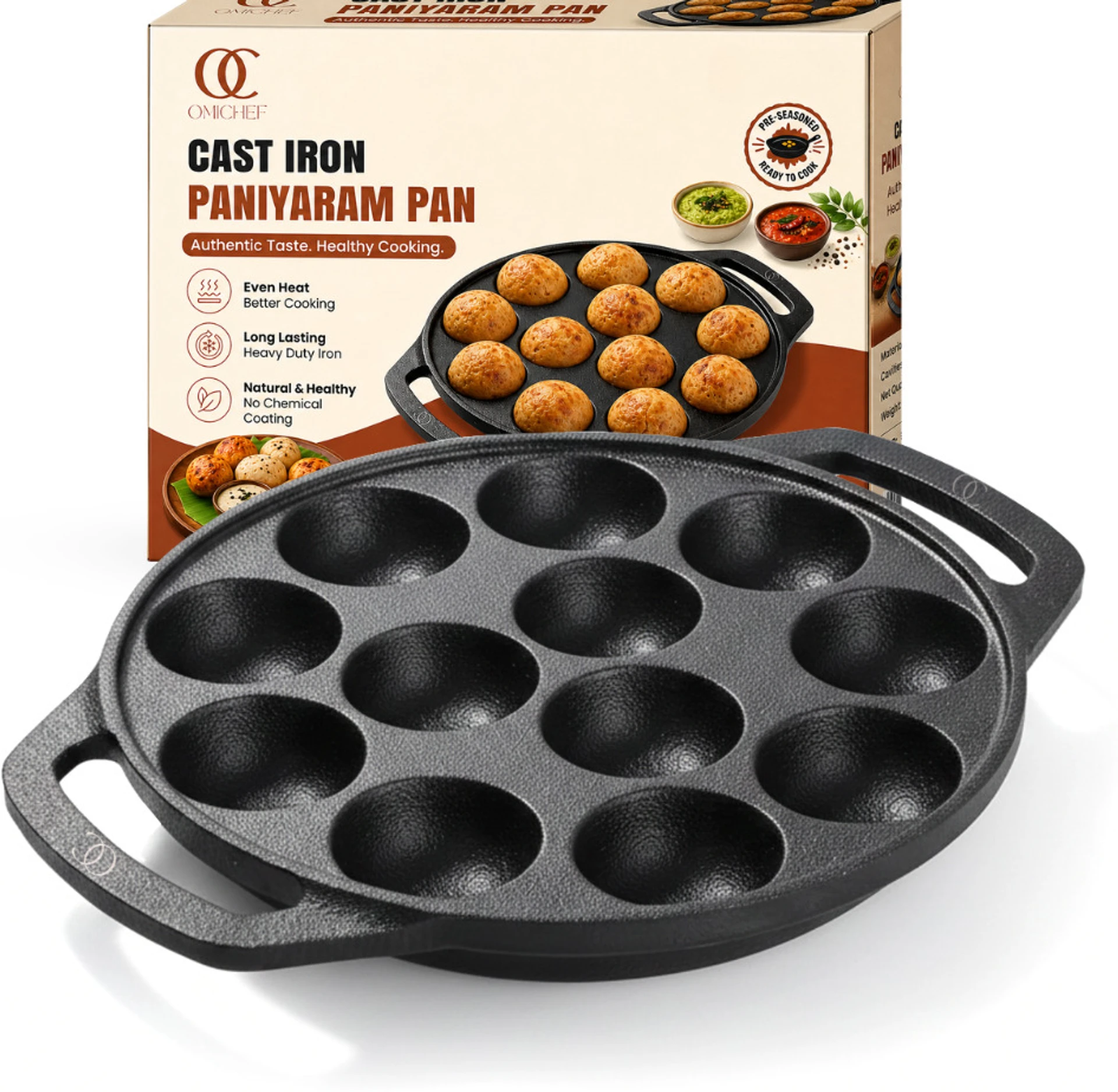 Omichef Paniarakkal Pan 21 cm diameter 0 L capacity