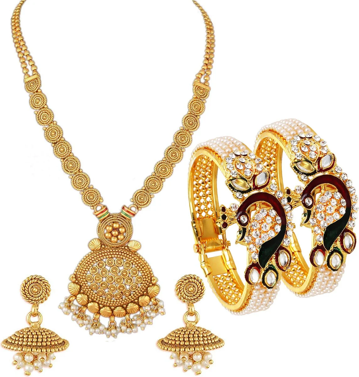 YouBella Women’s Gold Plated Necklace Jewellery Set