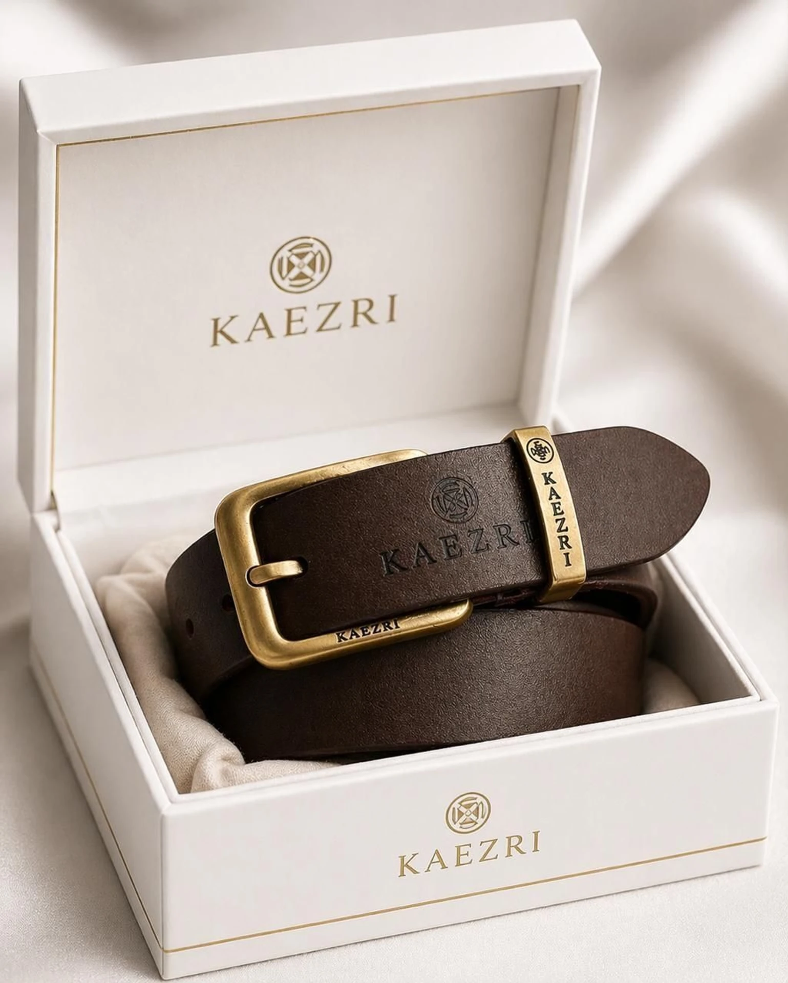 KAEZRI Men Formal, Casual Brown Genuine Leather Belt