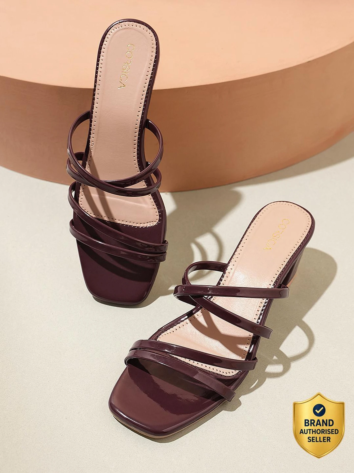 Women’s Maroon Strappy Heeled Sandals (Size 3)