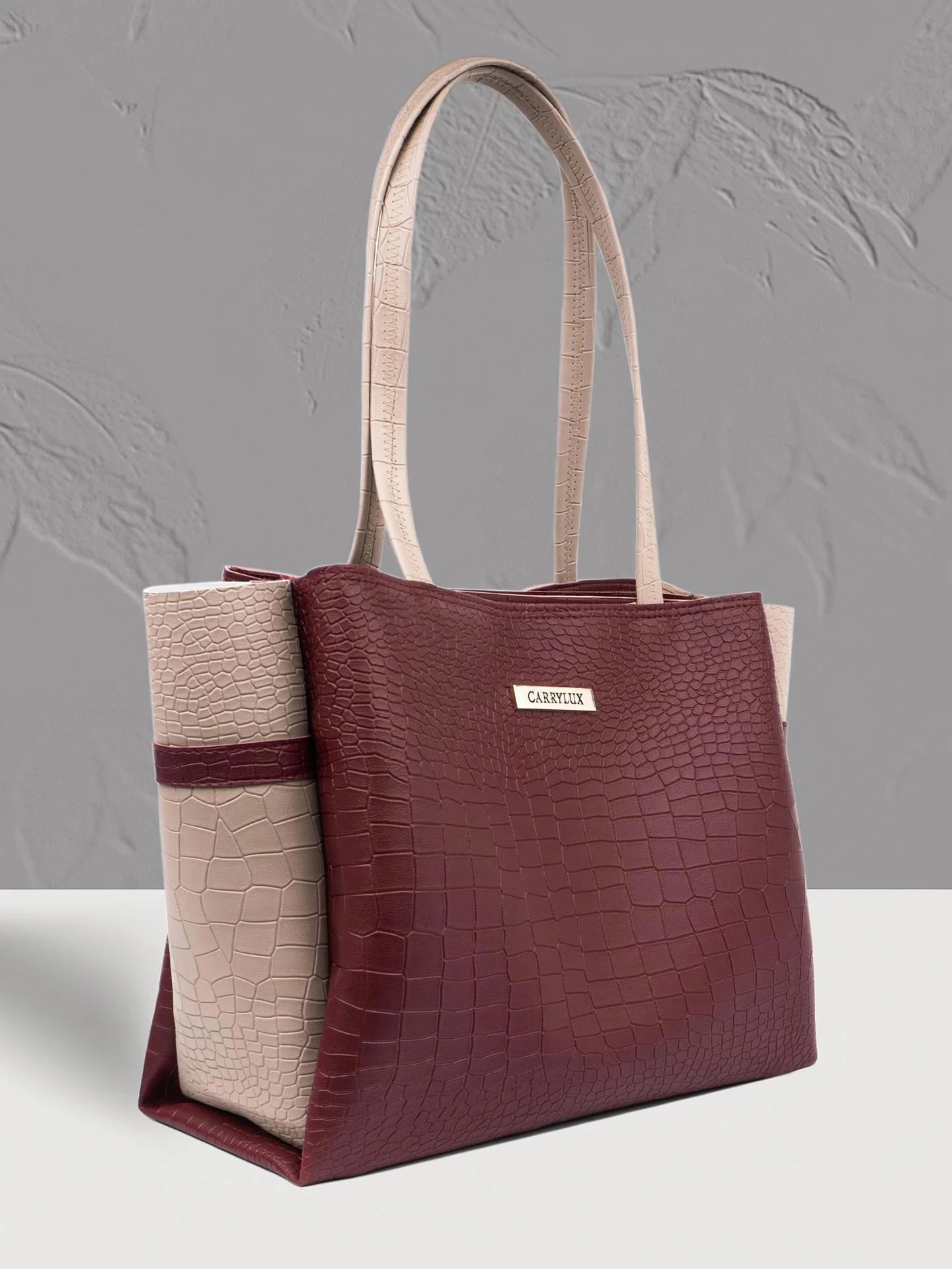 CarryLux Women Maroon, Beige Shoulder Bag
