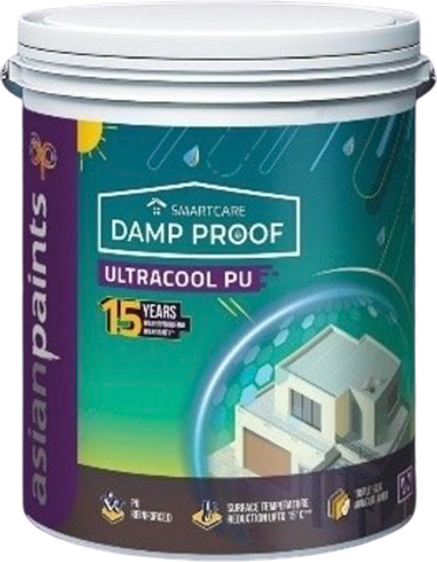 ASIANPAINTS Damp proof Ultra 20L ULTRA COOL PU White Emulsion Wall Paint