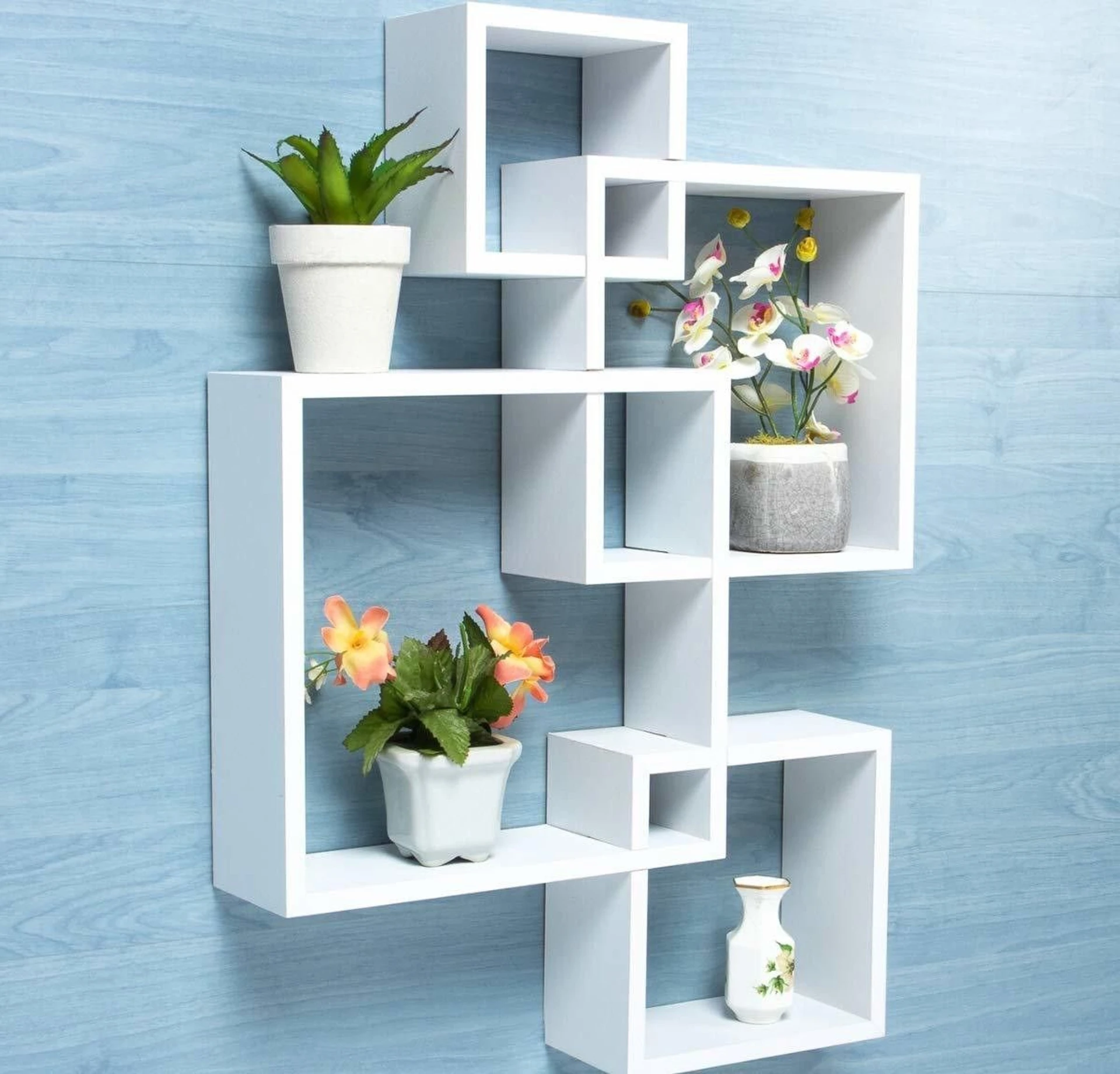 SMCRAFTS MDF (Medium Density Fiber) Wall Shelf (Number of Shelves – 4, White