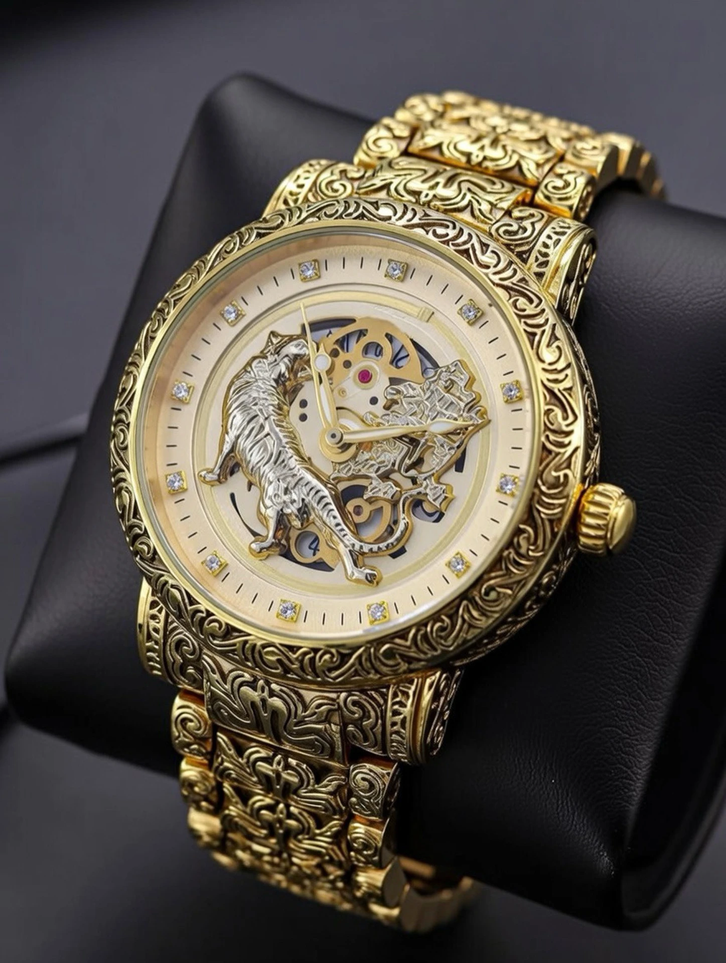 FOREST LUXURY GOLDEN DIAL ANALOG WATCH FOR MEN