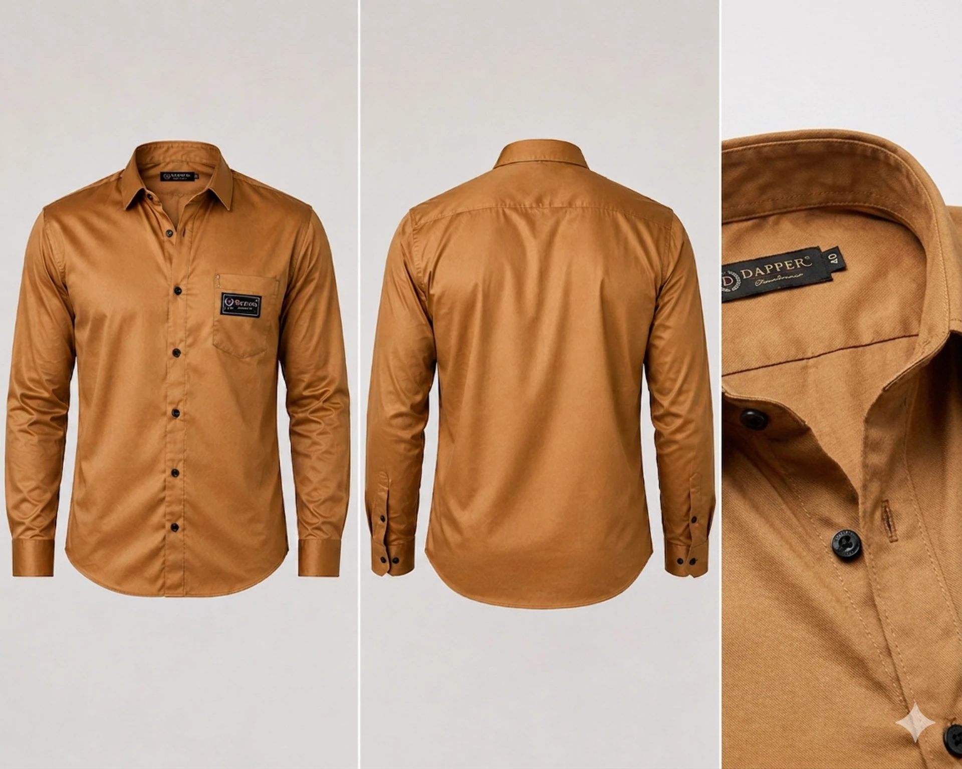 Men Regular Fit Embroidered Club Collar Casual Shirt