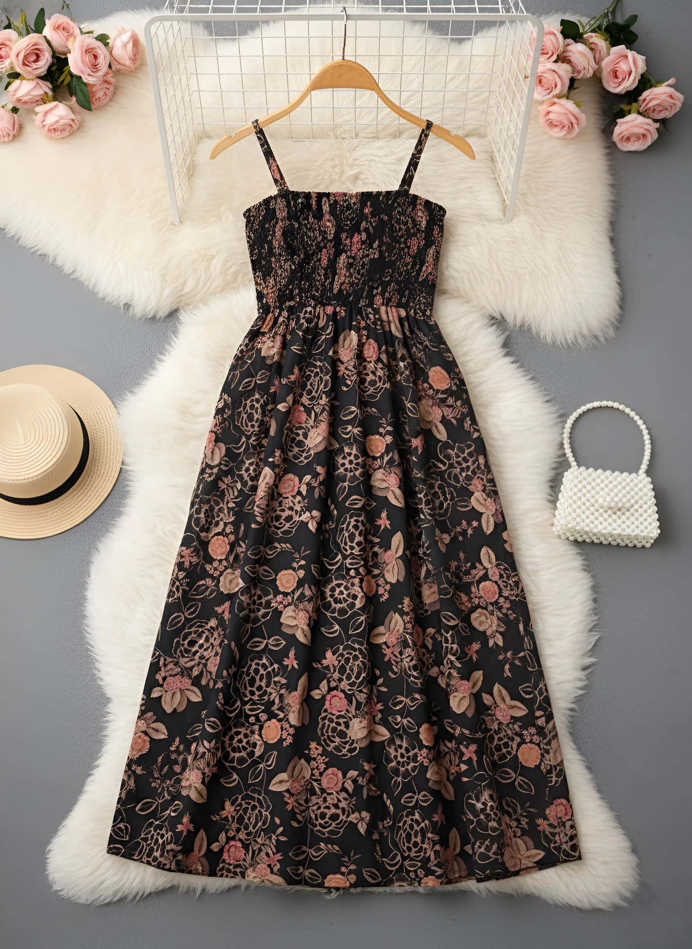 Women Fit and Flare Black Knee Length Dress