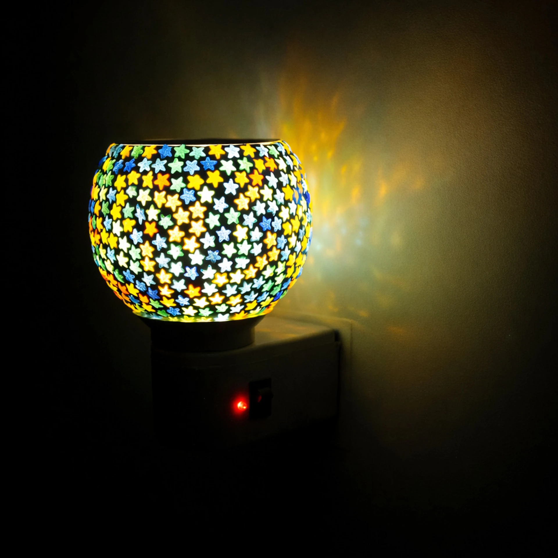 Multicolor Star Electric Kapoor Dani Aroma Diffuser Night Lamp Glass Incense Holder