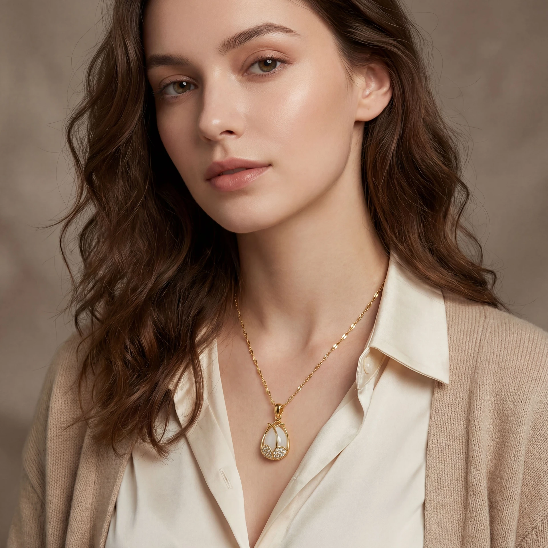 MYKI Rose Design Stainless Steel Pendant Gold
