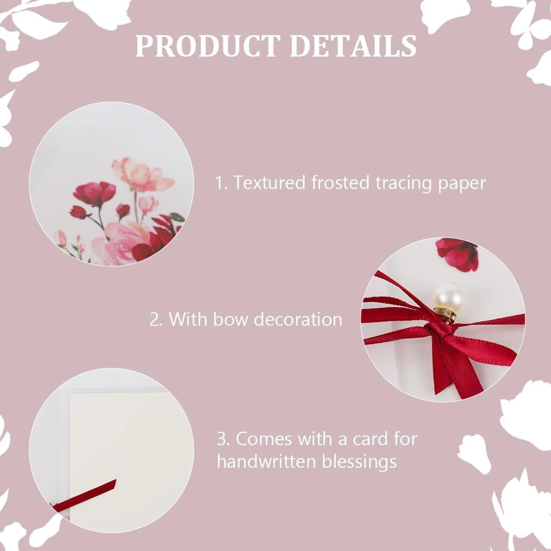 SERPLEX Elegant Burgundy Red Envelope with Floral Prints