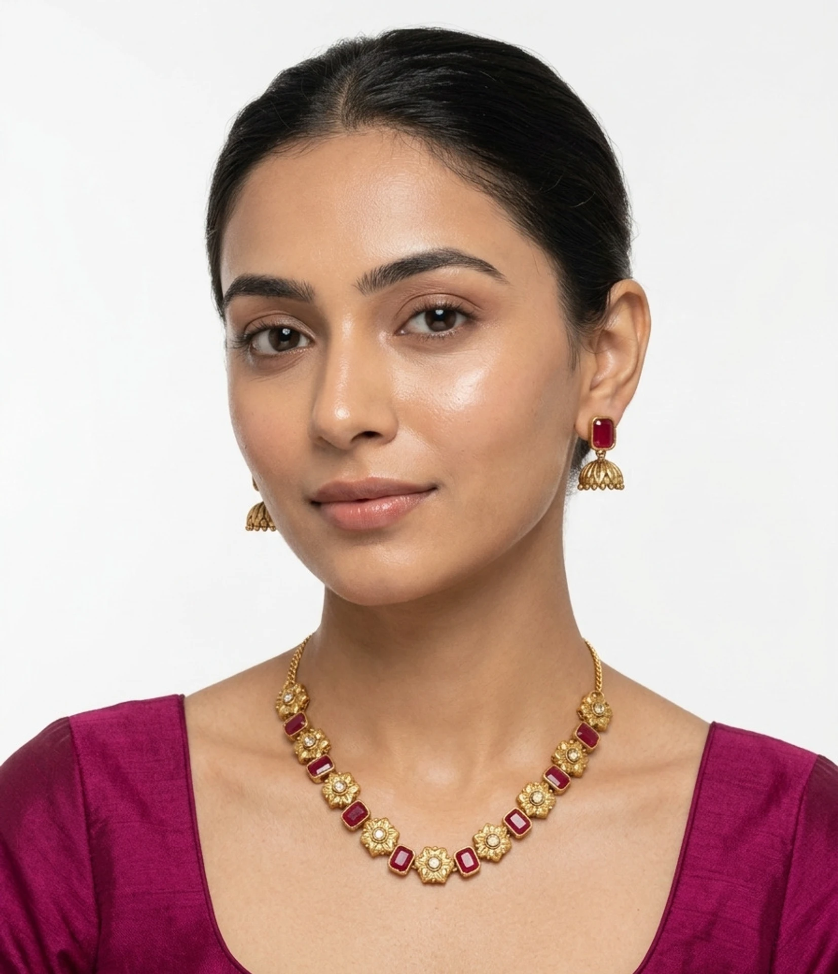 Shriji Alloy Gold-plated Rose Gold Jewel Set