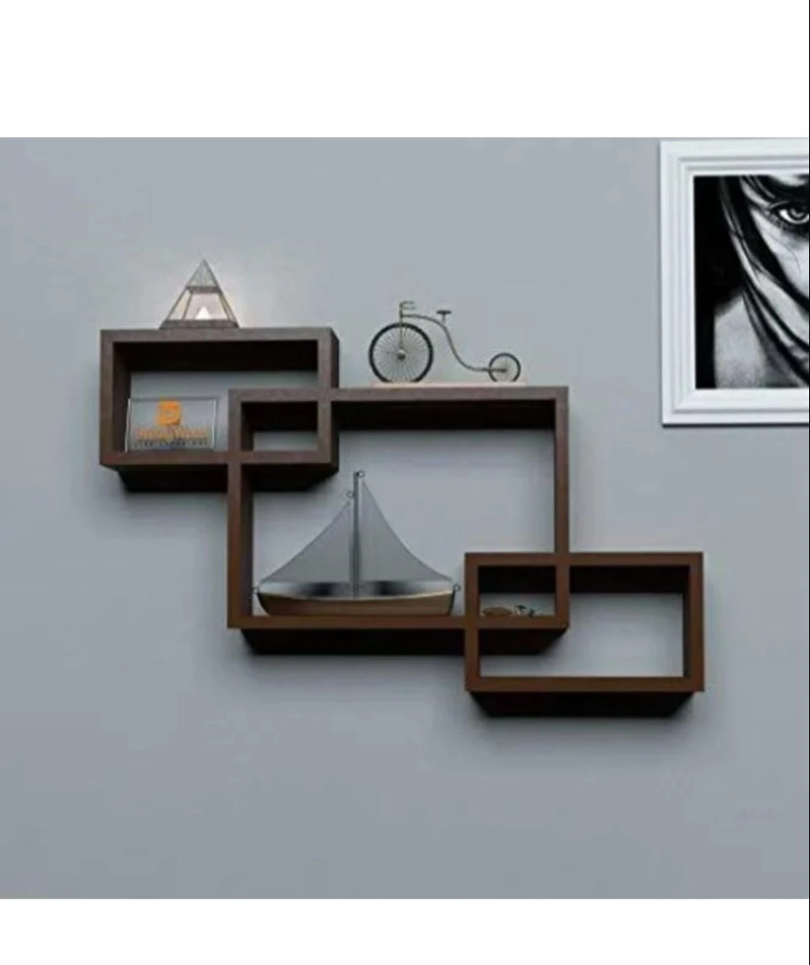 DecorEnBois Intersecting Floating Wall Mounted Shelf