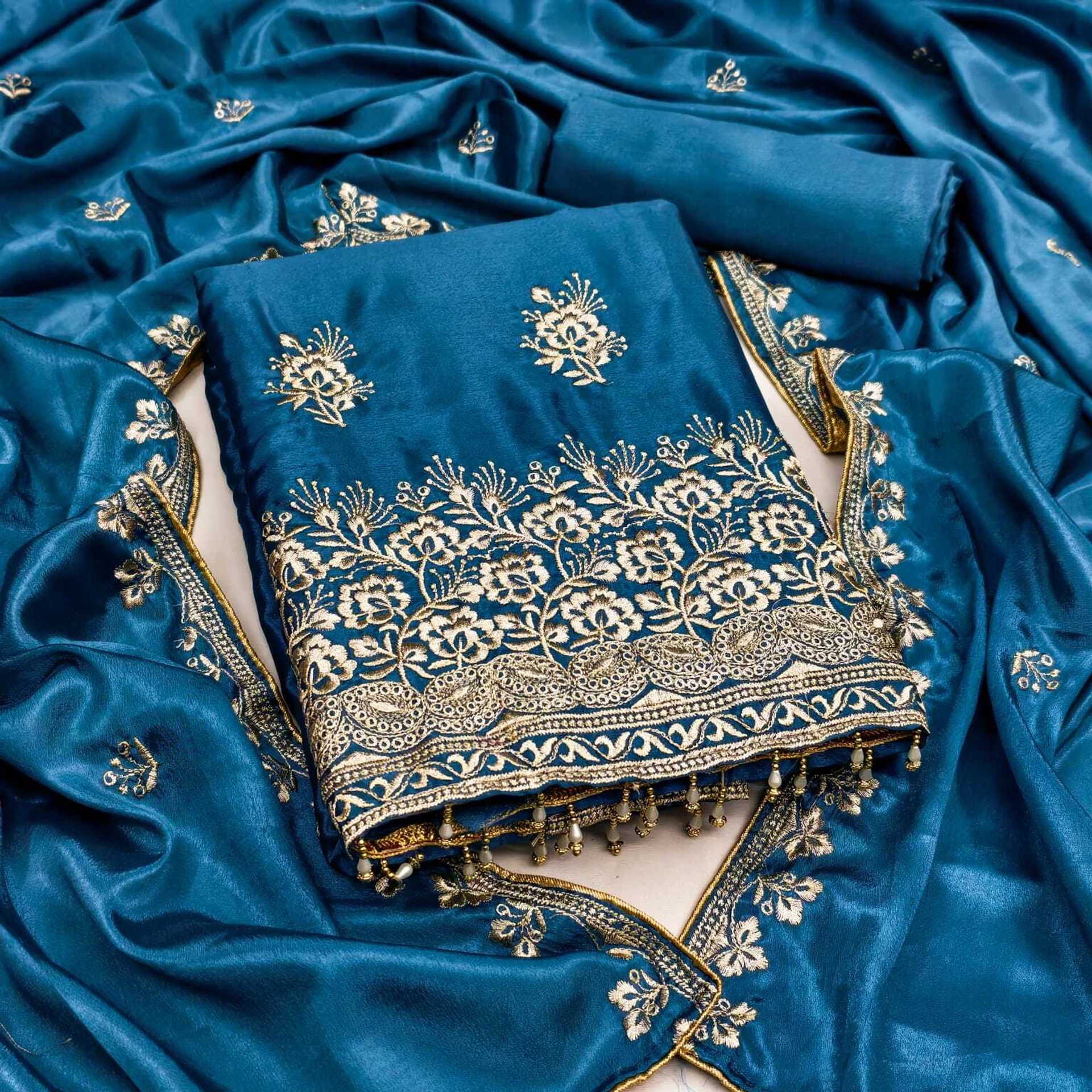 Unstitched Chiffon Salwar Suit Material