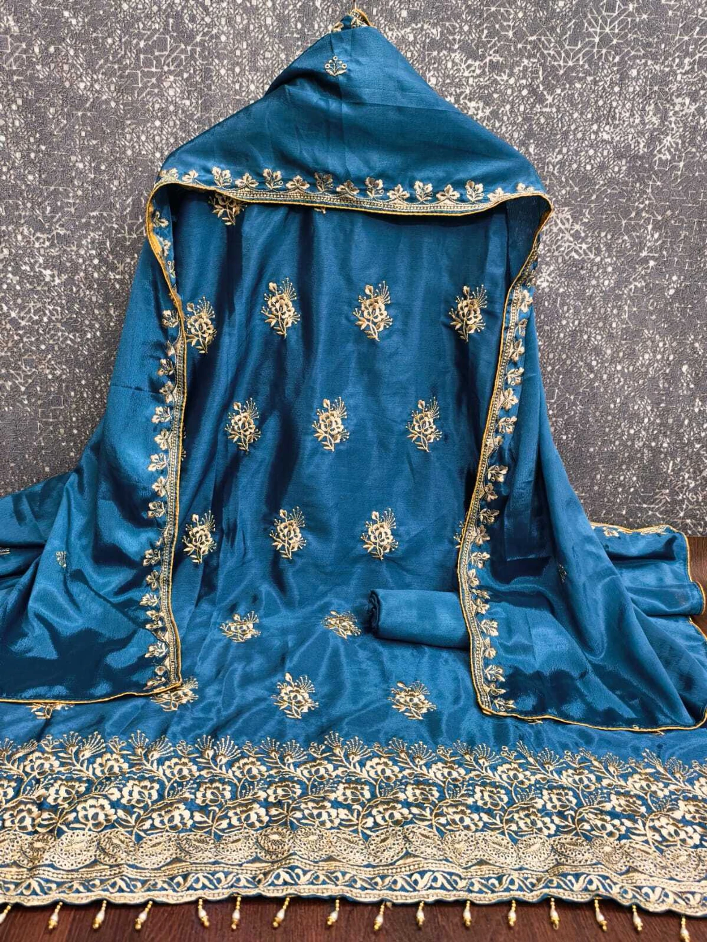 Unstitched Chiffon Salwar Suit Material