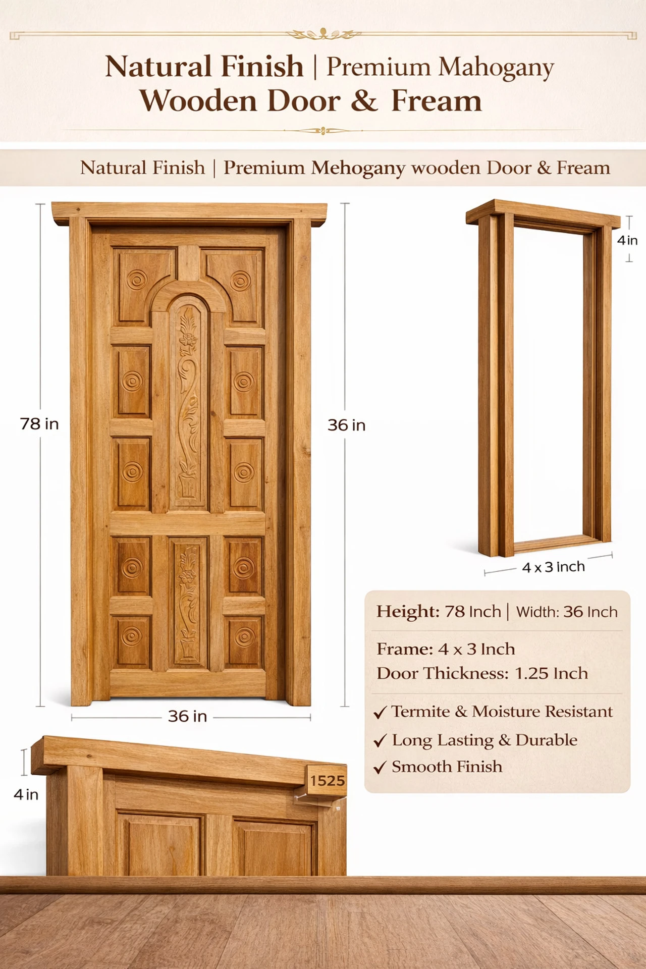 MAA BASHUMATA MBTS2016 A Interior Door (Mahogany, Wood)