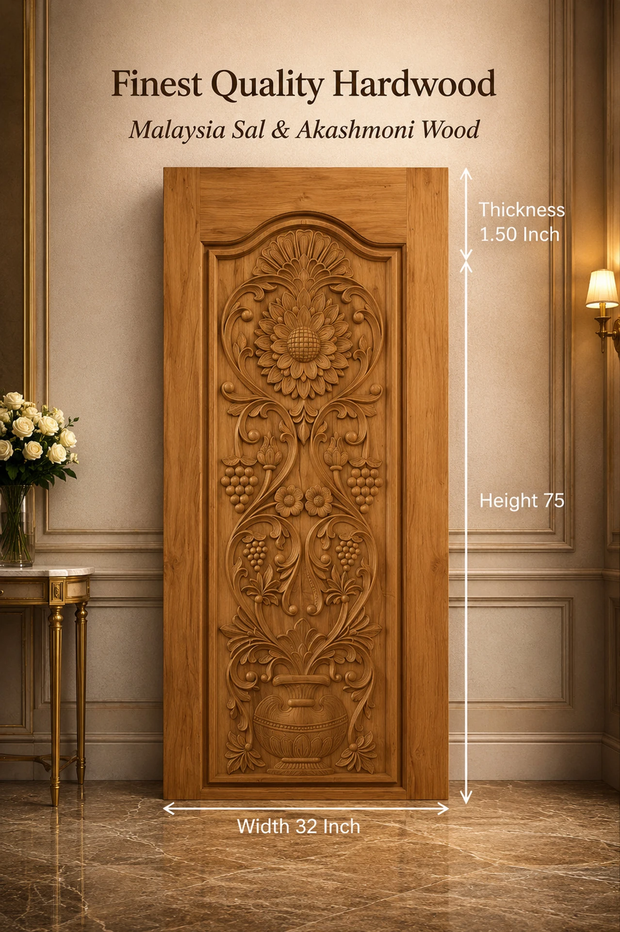 Howrah timber 1 Panel akashmoni Door Interior Door (Timber)